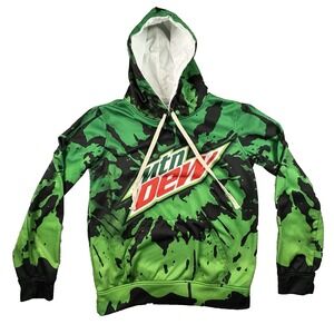 Mountain Dew L Promotional Green/Black Camo Pullover Hoodie SEE DESCRIPTION